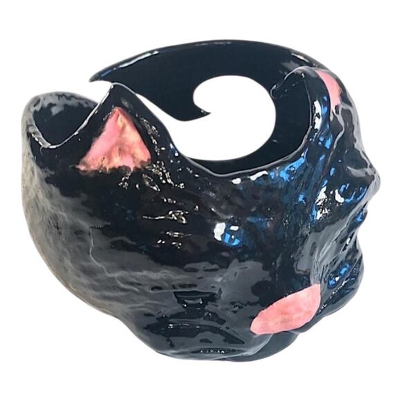 Black Cat Pottery Yarn Bowl/Tea Light or Candle Holder - Picture 13 of 16